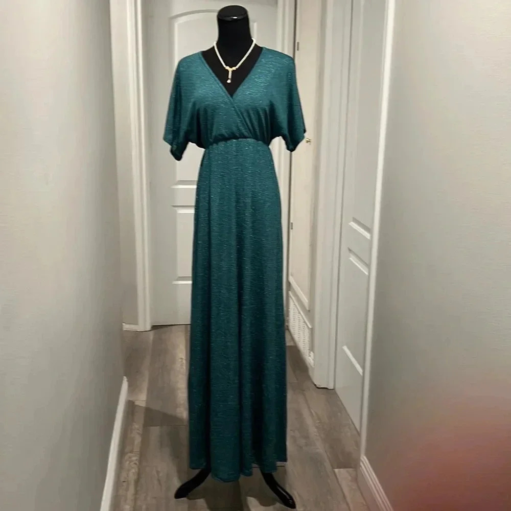 Pinkblush Metallic Green Maternity Maxi *New
